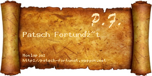 Patsch Fortunát névjegykártya